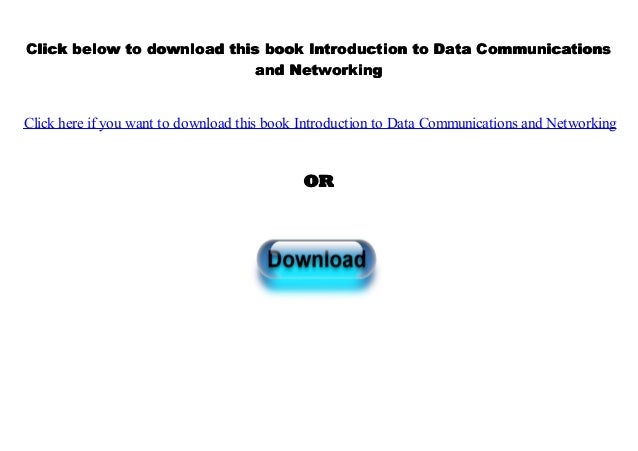 Introduction To Data Communications And Networking Pdf